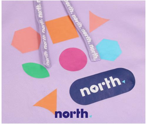 Bluza North oversize fioletowa rozmiar XL detale