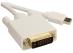 Kabel mini Displayport wtyk / wtyk DVI-D (Dual Link 24+1), biały 2m COM,1