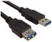 Kabel USB 3.0 A wtyk / gniazdo 1,8m, czarny COM,1