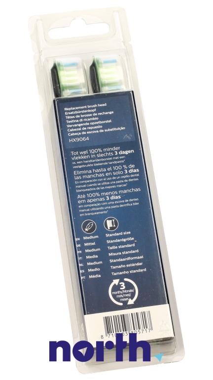 Końcówki Sonicare (4szt.) Premium White HX906433 do szczoteczki do zębów Philips HX6932/10,5