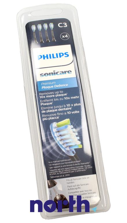 Końcówki Sonicare (4szt.) Premium Plaque Defence HX904433 do szczoteczki do zębów Philips HX6942/10,3