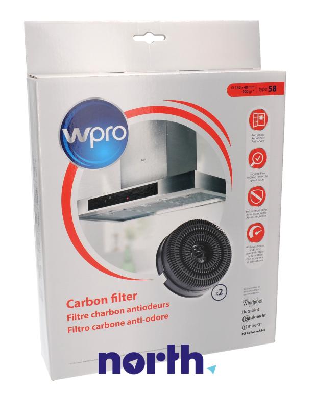 Filtr węglowy okrągły 58 do okapu do Whirlpool AKR53901IX,1