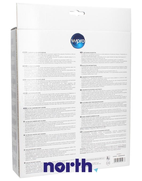 Filtr węglowy prostokątny do okapu do Whirlpool AKR 643/GY 21.4x20.8cm,1