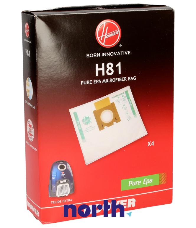 Worki Pure Epa H81 4szt. do odkurzacza Hoover Telios Extra,0