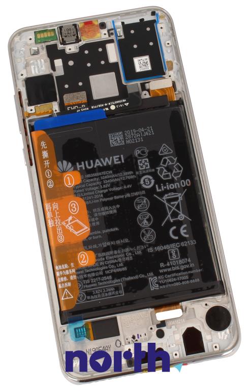 Wyświetlacz LCD z obudową i baterią do smartfona Huawei P30 Lite 02352RQC,1