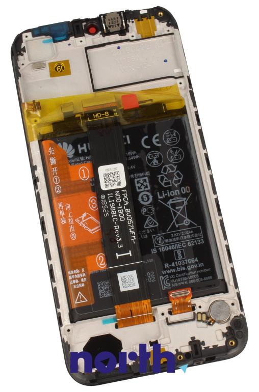 Wyświetlacz LCD z obudową i baterią do smartfona Huawei 02352QNW,1