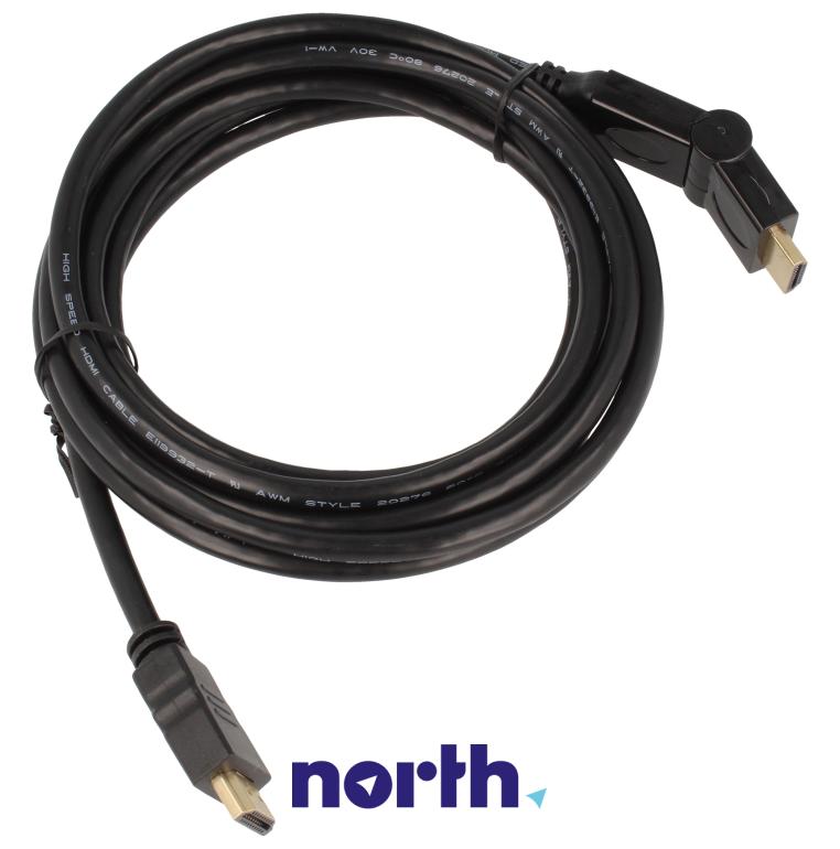 Kabel HDMI 4K Highspeed Ethernet z wtyczką kątową 3m,0