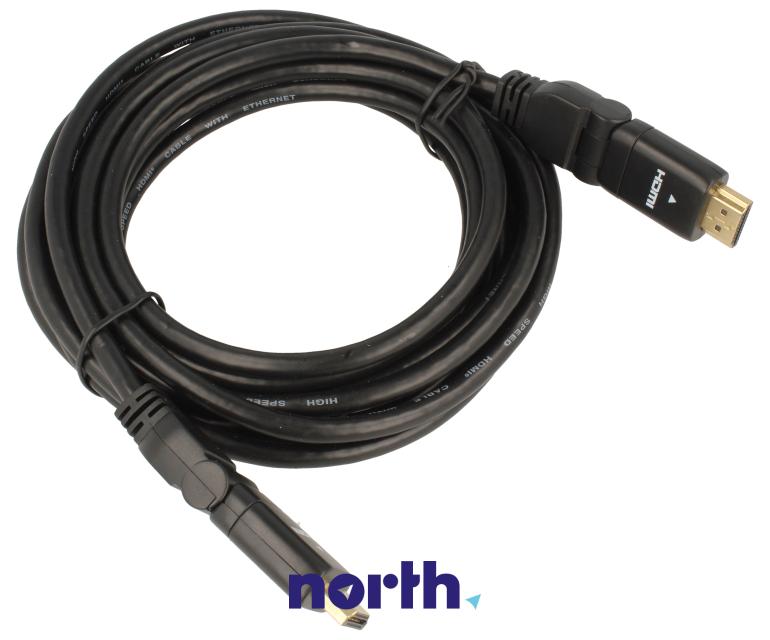 Kabel HDMI 4K Highspeed Ethernet z wtyczką kątową 5m,0
