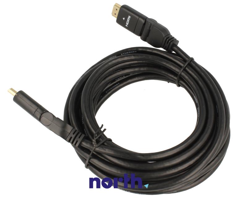 Kabel HDMI 4K Highspeed Ethernet z wtyczką kątową 5m,1