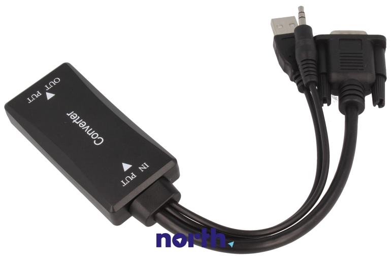 Konwerter Jack 3,5mm stereo/USB A 2.0/VGA -HDMI,1