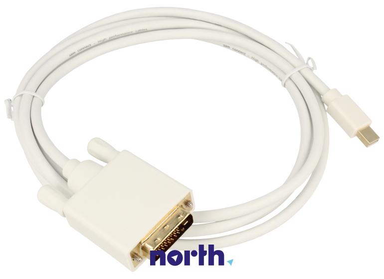 Kabel mini Displayport wtyk / wtyk DVI-D (Dual Link 24+1), biały 2m COM,0