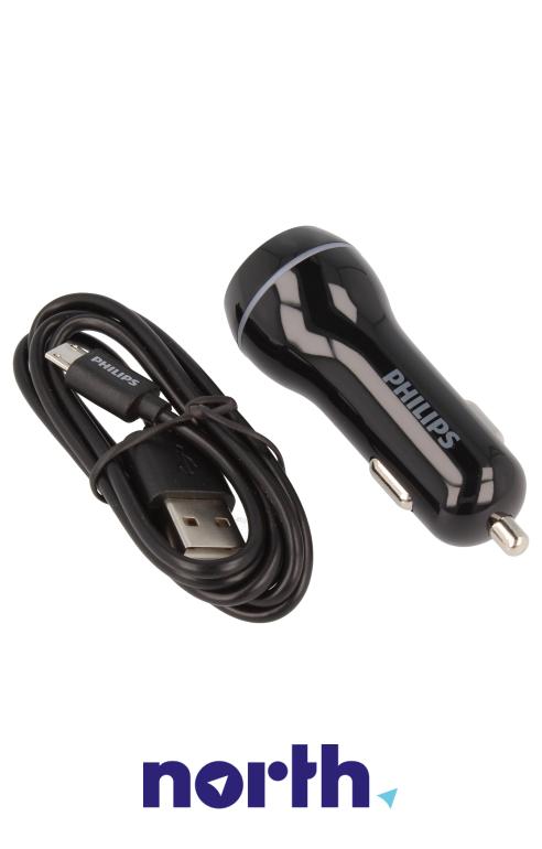 Ładowarka samochodowa z kablem i 2 gniazdami USB do smartfona Philips DLP2357 DLP2357U10,3