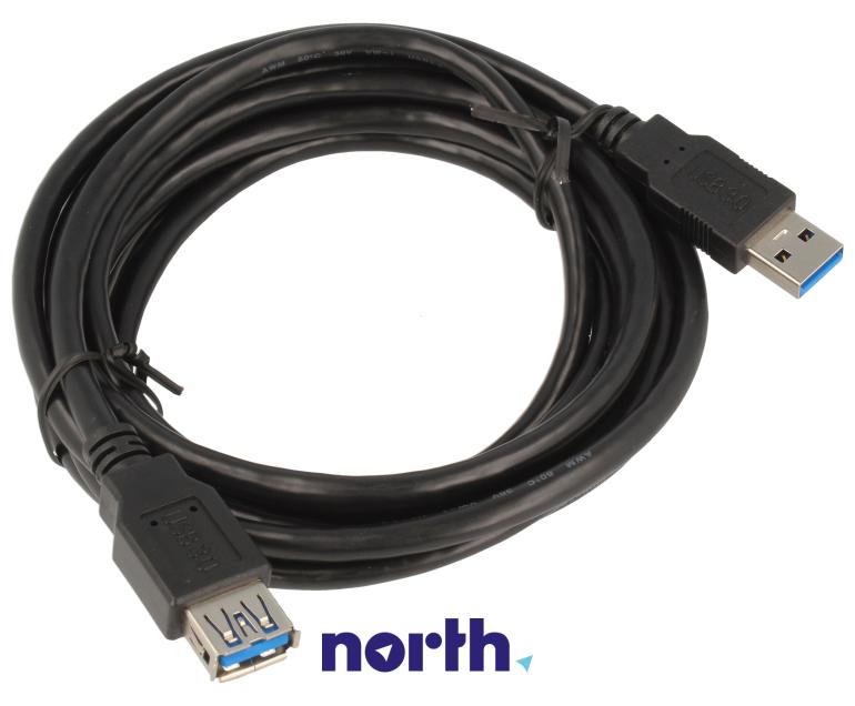 Kabel USB 3.0 A wtyk / gniazdo 1,8m, czarny COM,0