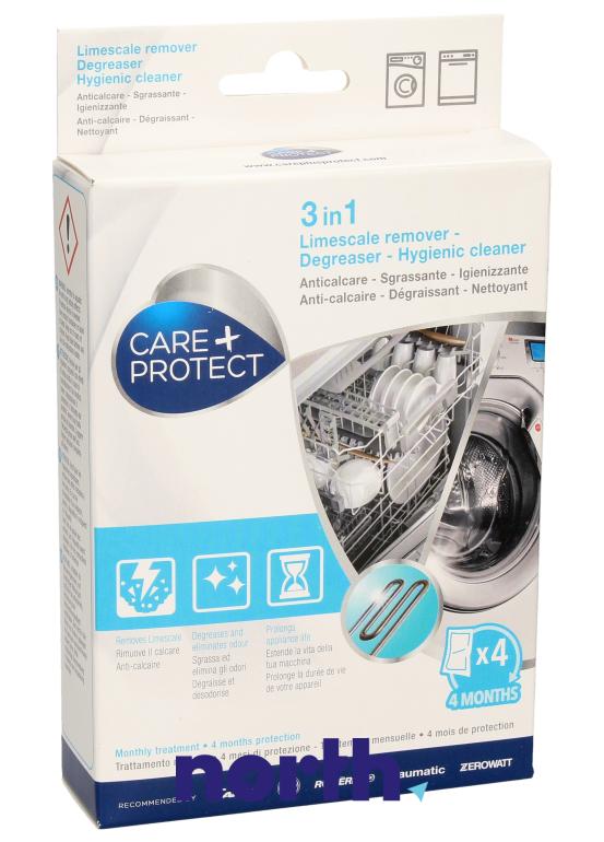 Środek 3w1: odkamieniacz, odtłuszczacz, środek czyszczący Care+Protect CDP1004 do zmywarki i pralki,0