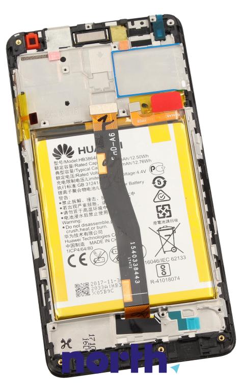 Wyświetlacz LCD z obudową i baterią do smartfona Huawei Honor 6X 02351BNB,1