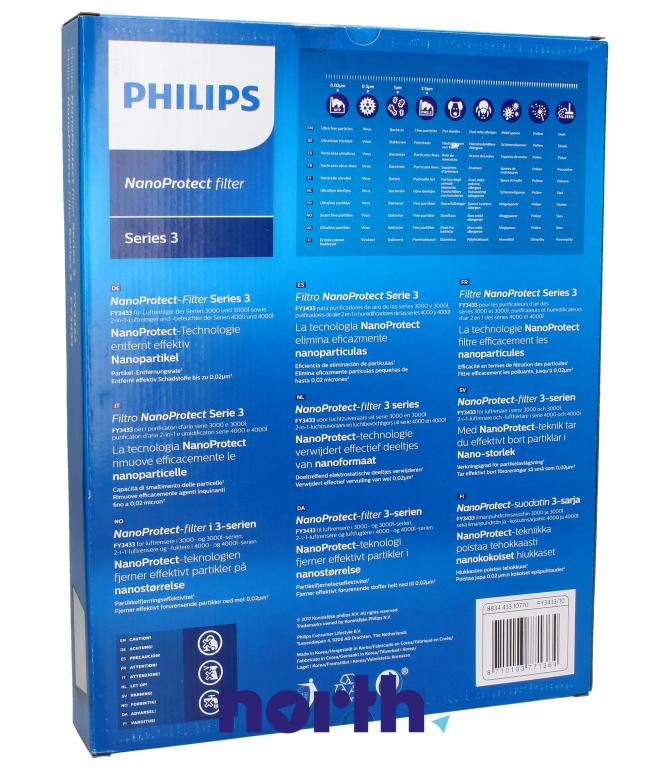 Filtr HEPA do oczyszczacza powietrza Philips FY3433/10 996510075473,1
