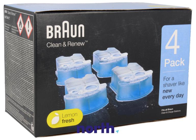 Wkłady czyszczące CCR4 Series Clean & Renew (4szt.) do golarki Braun 81666454,0