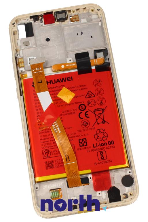 Wyświetlacz LCD z obudową i baterią do smartfona Huawei P20 Lite 02351WRN,1
