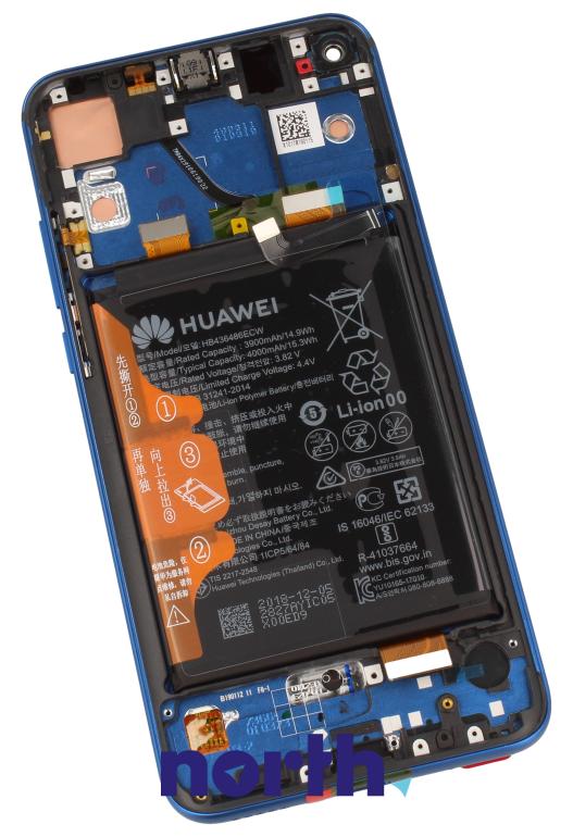 Wyświetlacz LCD z obudową i baterią do smartfona Huawei Honor View 20 02352JKQ,1