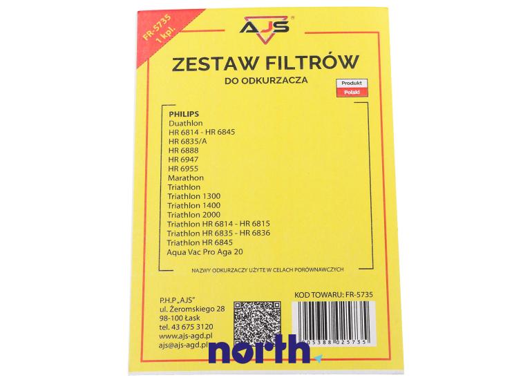 Zestaw filtrów: fizelinowy + piankowy 3szt. do odkurzacza Philips,2