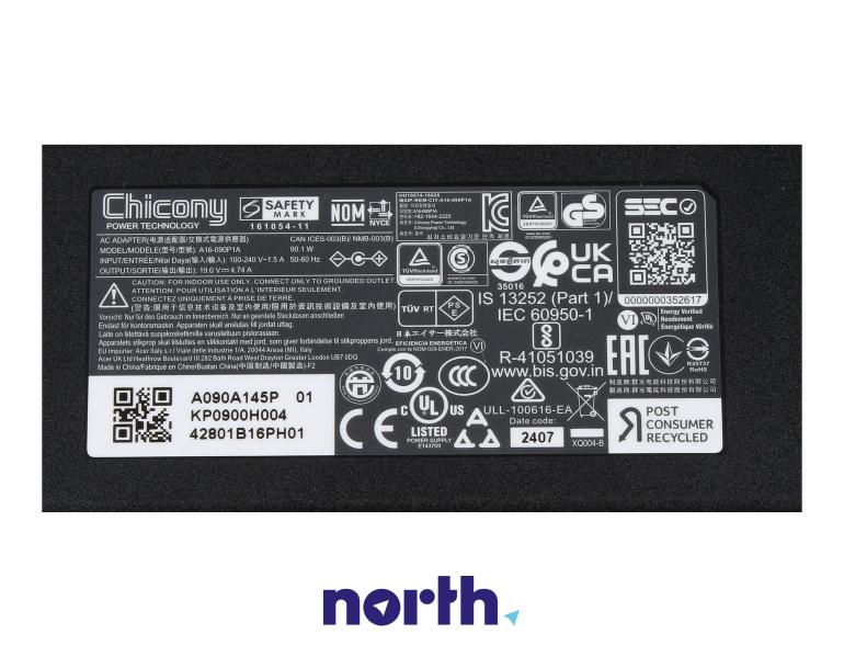 Ładowarka bez kabla zasilającego do laptopa ACER KP0900H004,4