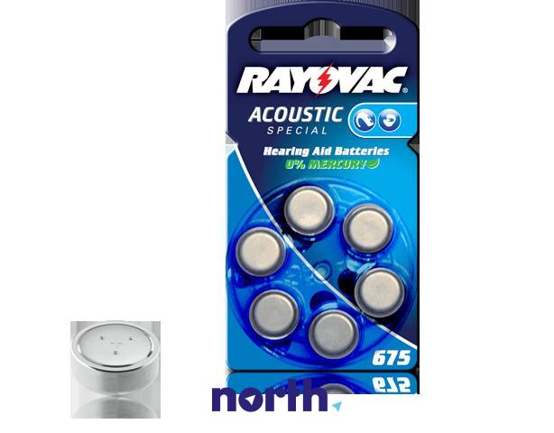 Bateria do aparatów słuchowych V675 Rayovac (60szt.),0