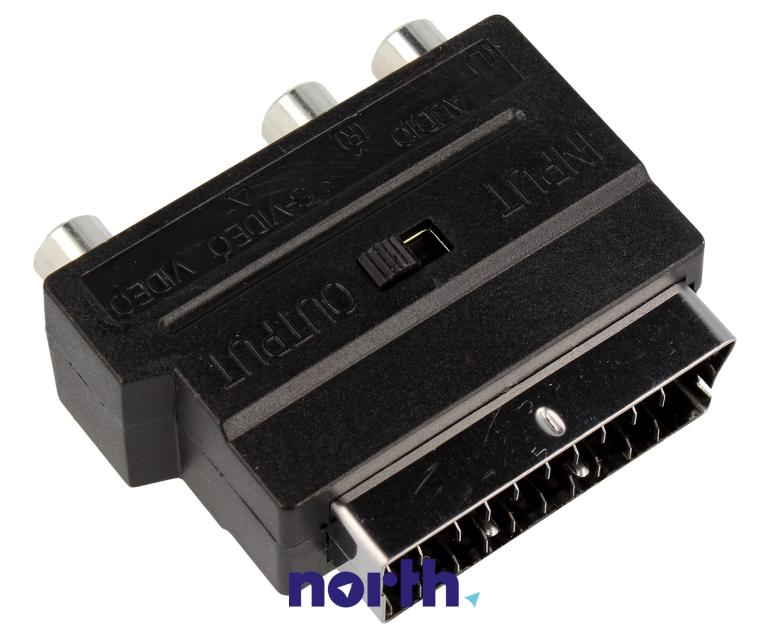 Adapter SCART - CINCH x3/ S-Video z przełącznikiem,1