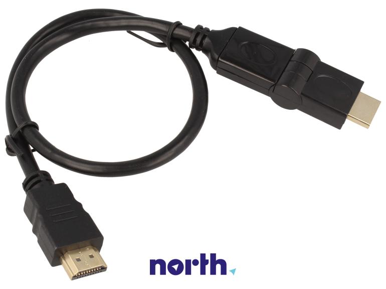 Kabel HDMI 4K Highspeed Ethernet z wtyczką kątową 0.5m,0
