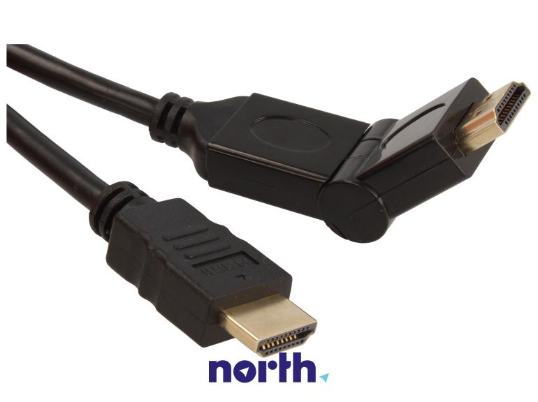 Kabel HDMI 4K Highspeed Ethernet z wtyczką kątową 0.5m,2
