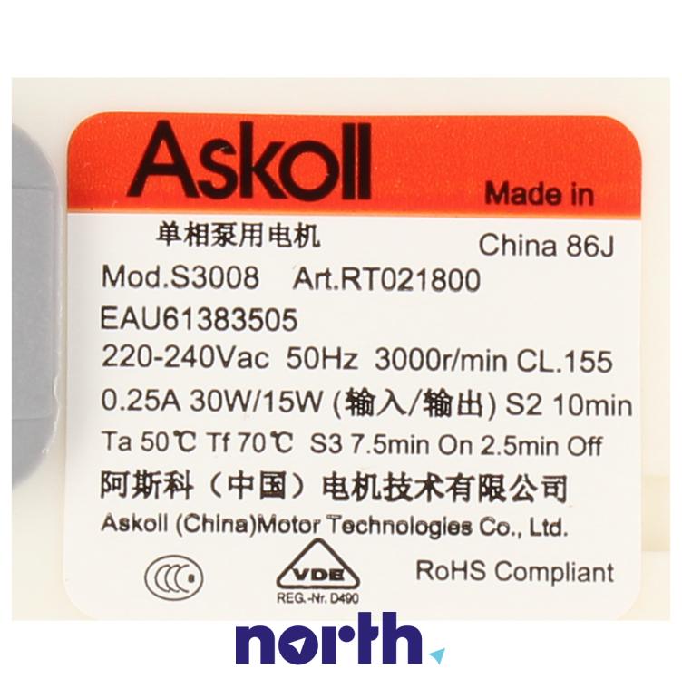 Silnik pompy odpływowej do pralki Samsung WF-F1061GW,3