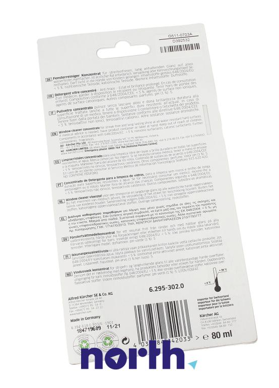 Koncentrat do mycia okien (płyn) 80ml do myjki do okien Karcher WV 5 Premium Home Line  zestaw Non Stop,1