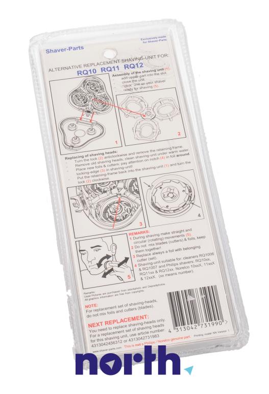 Głowica tnąca z 3 ostrzami do golarki do Philips RQ1175/16,1