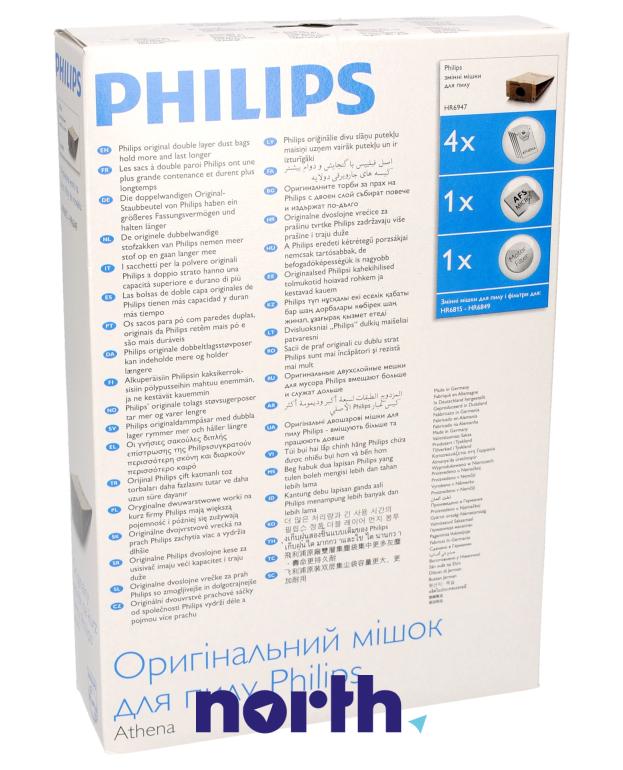 Worki 2 filtry 482201570058 do odkurzacza Philips FC6842,1