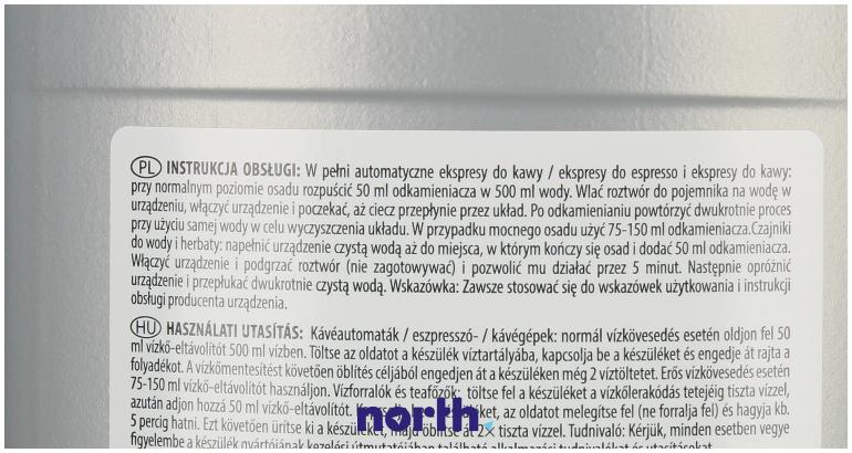 Środek odkamieniający (płyn) do ekspresu do kawy Silvercrest 35328 CPA450,3
