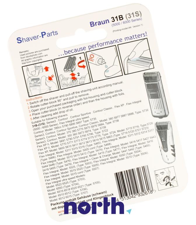 Folia + blok ostrzy do golarki Braun 5600,1