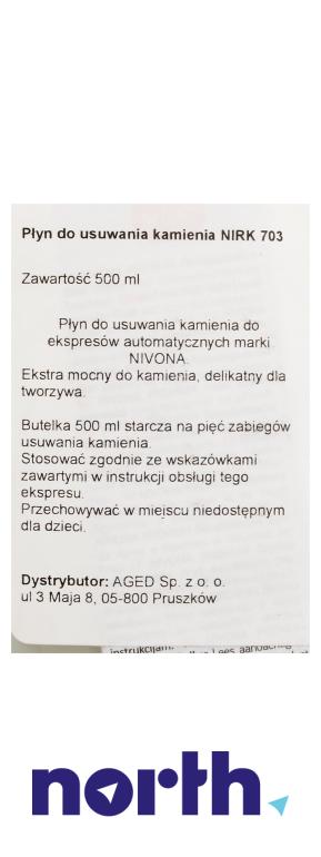 Środek odkamieniający (płyn) do ekspresu do kawy Nivona NICR650,3