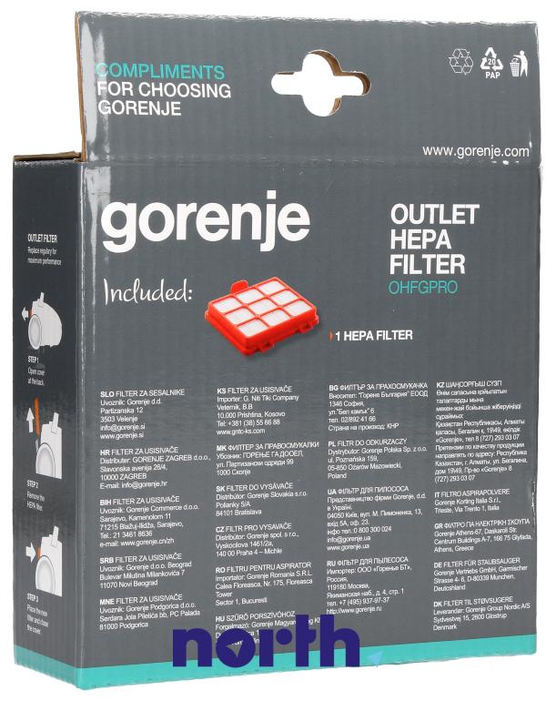 Filtr HEPA wylotowy do odkurzacza do Gorenje VCEA23GPRBU,1
