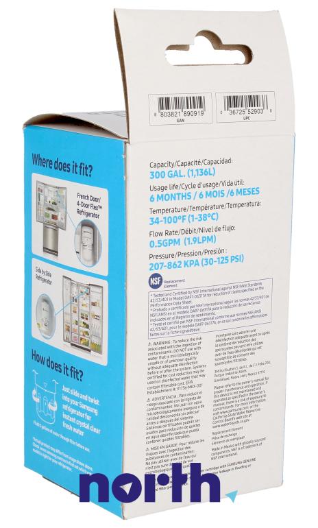 Filtr wody HAFIN2EXP do Samsung RSG5UURS1/XES,1